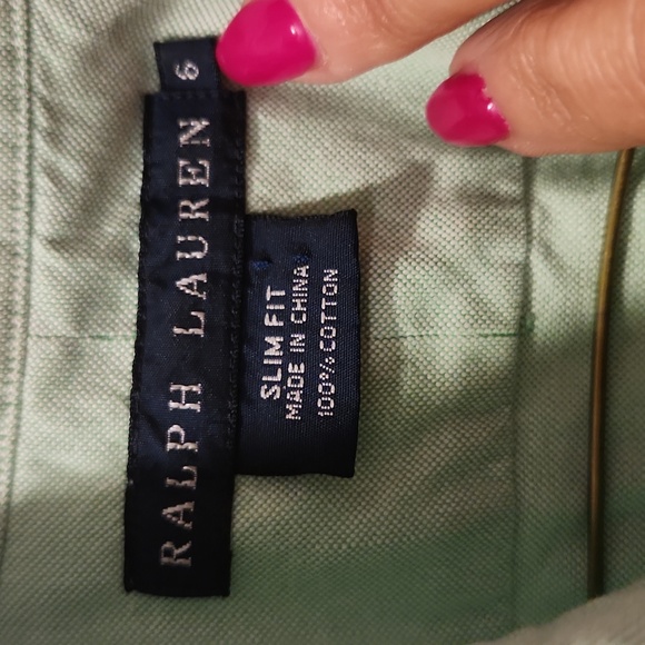 Ralph Lauren mint green woman's button down long sleeve size 6 - Picture 2 of 2